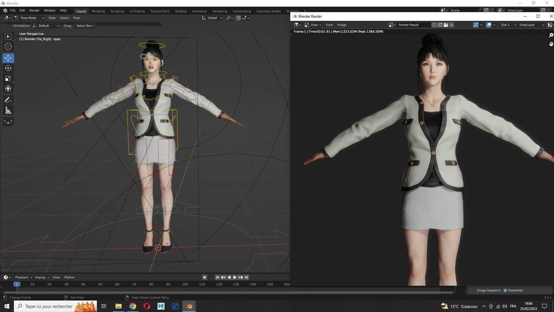Business Woman Realistic Ready Low-poly 3D model_36