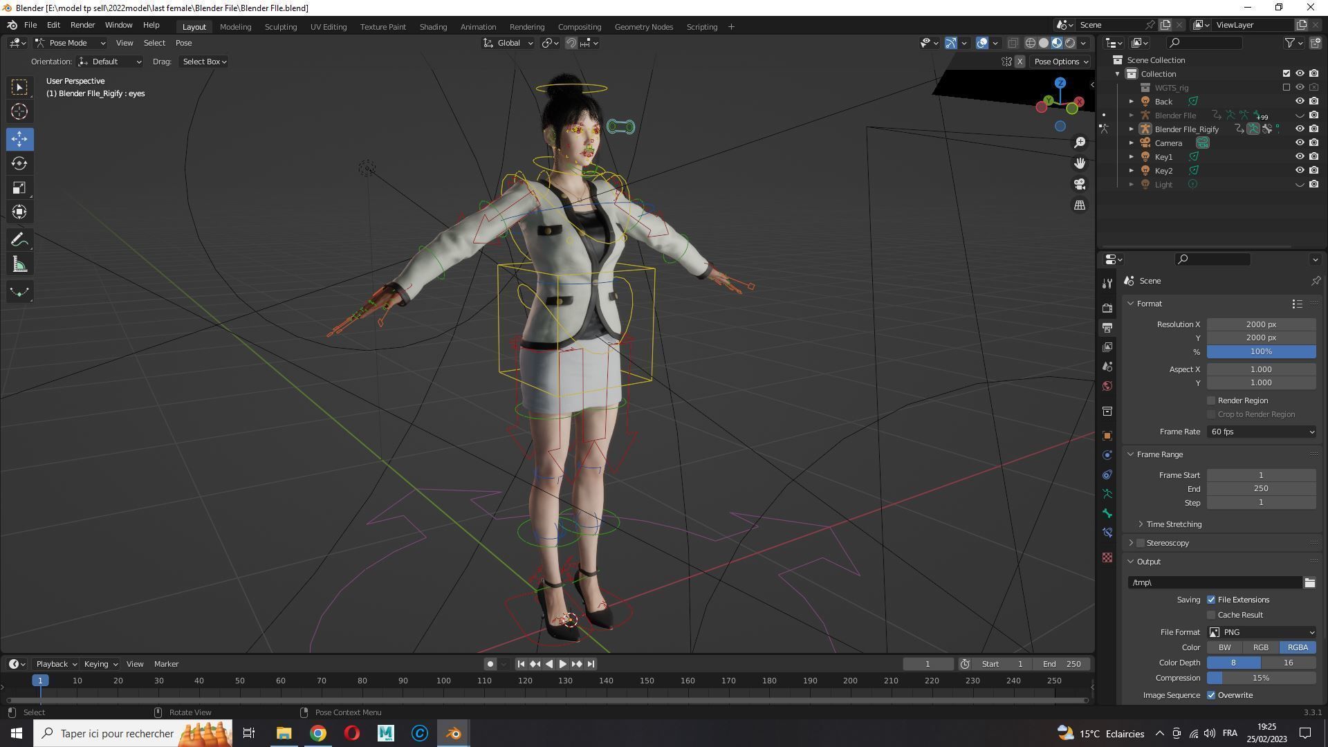 Business Woman Realistic Ready Low-poly 3D model_41