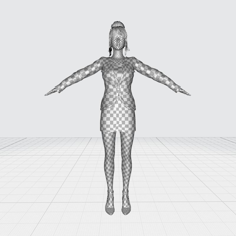 Business Woman Realistic Ready Low-poly 3D model_54