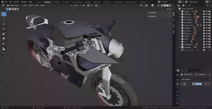 naked motorcycle 3d model 