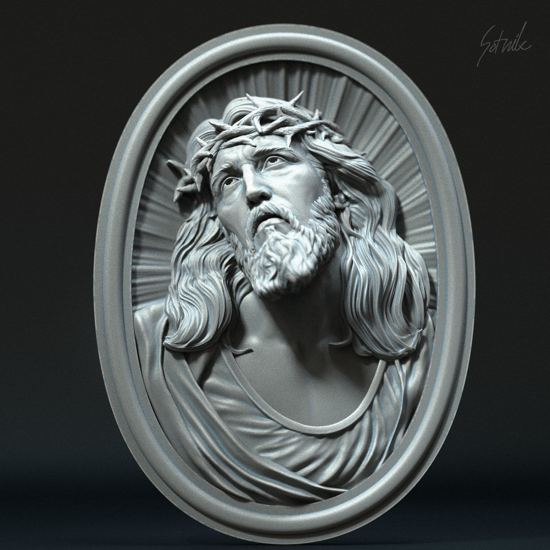 Jesus Relief 07 3D print model_5