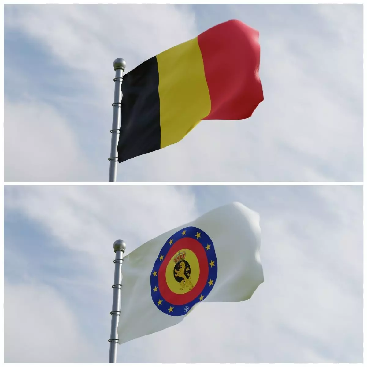 Animated Belguim Flags 3D model