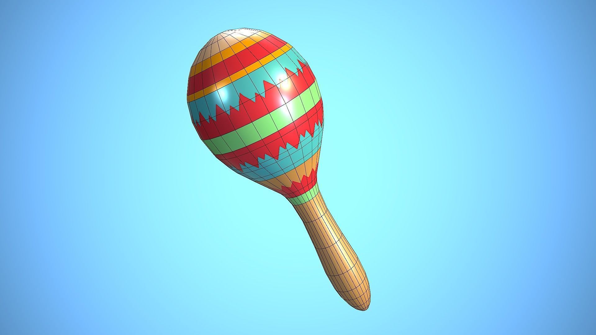 MARACA CARTOON STYLIZED REALISTIC Low-poly 3D model_8