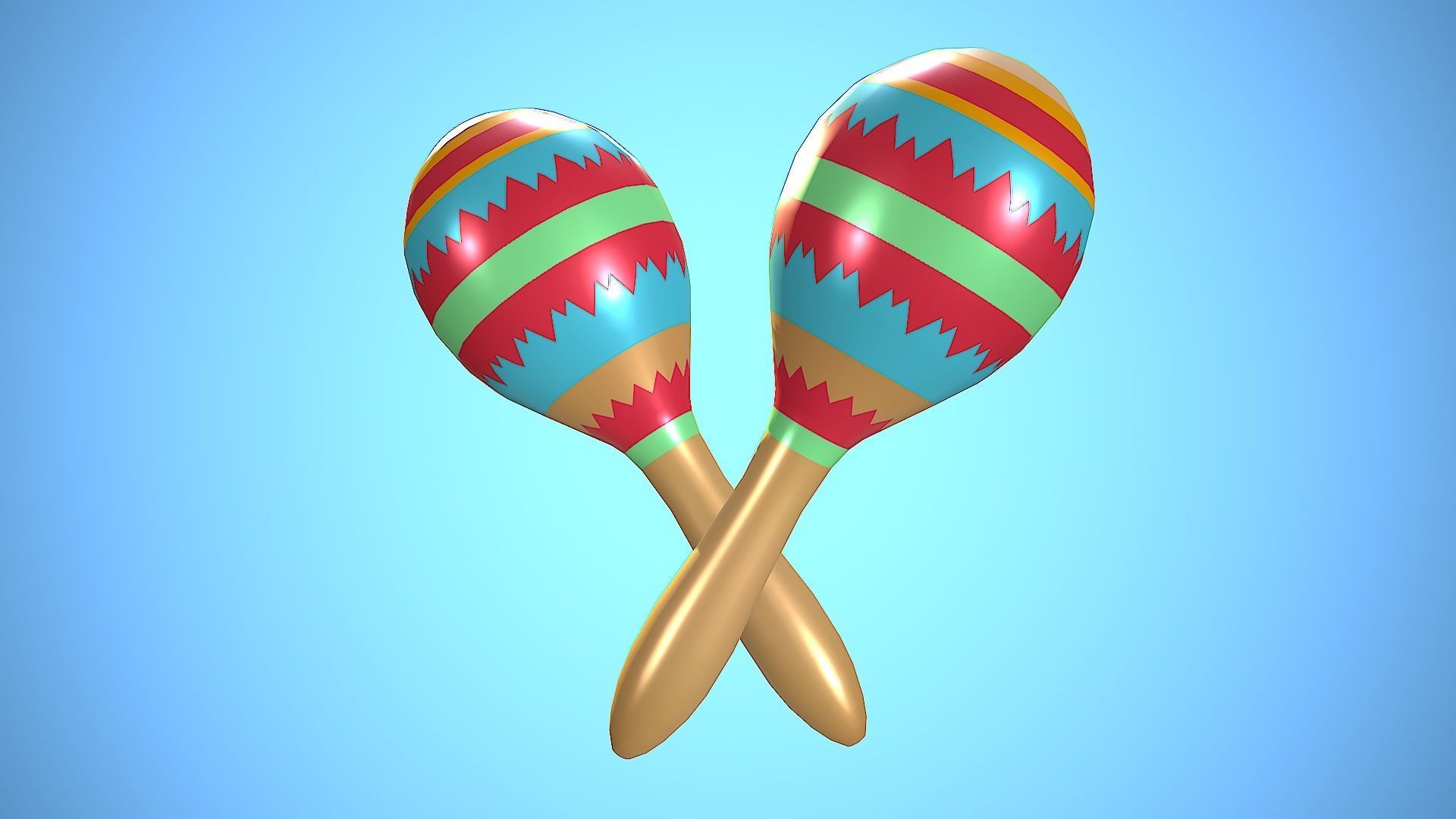 MARACA CARTOON STYLIZED REALISTIC Low-poly 3D model_2