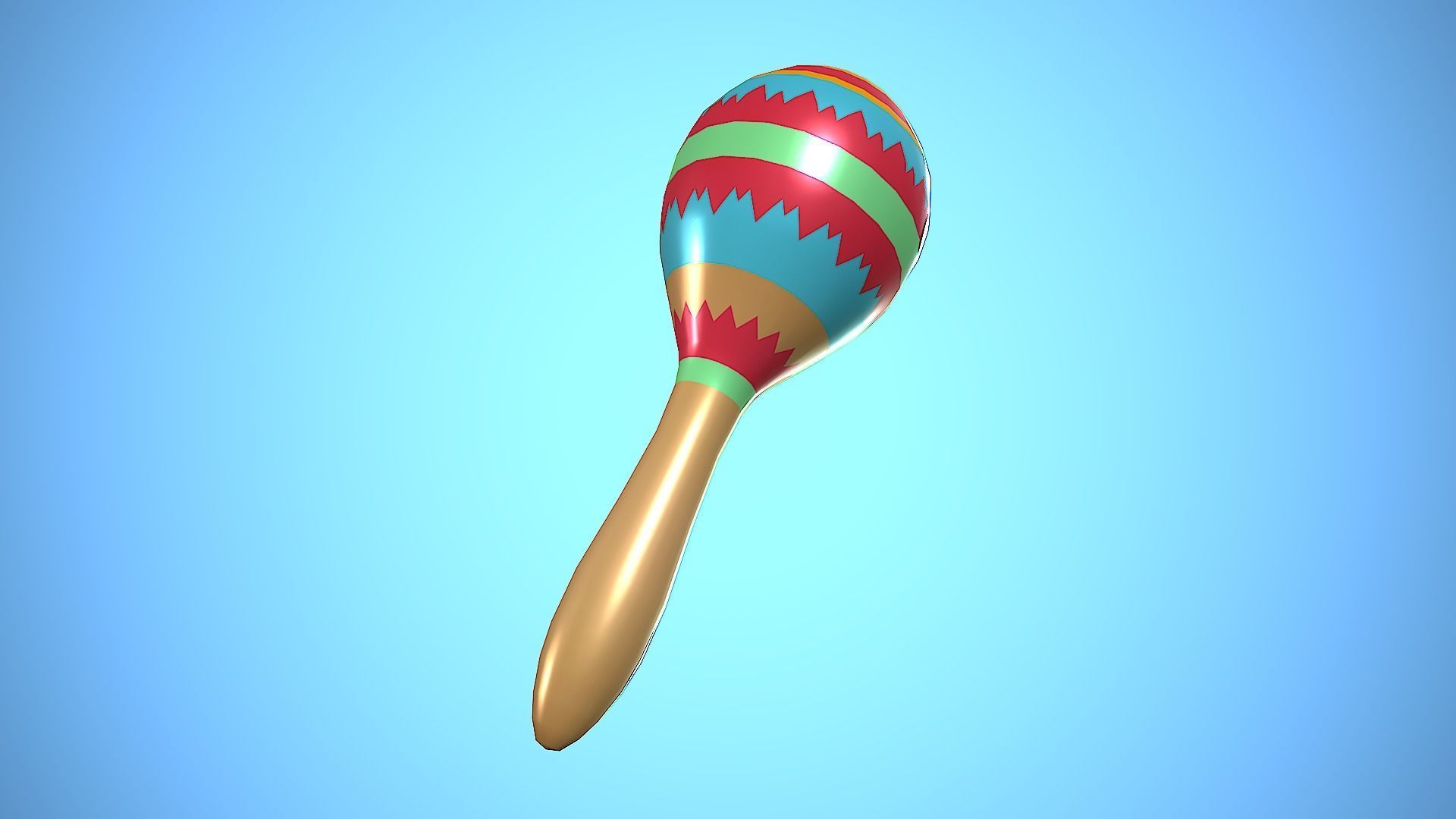 MARACA CARTOON STYLIZED REALISTIC Low-poly 3D model_9