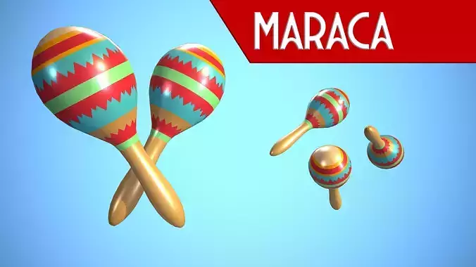 MARACA CARTOON STYLIZED REALISTIC Low-poly 3D model