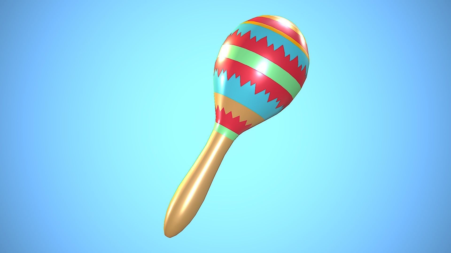 MARACA CARTOON STYLIZED REALISTIC Low-poly 3D model_6