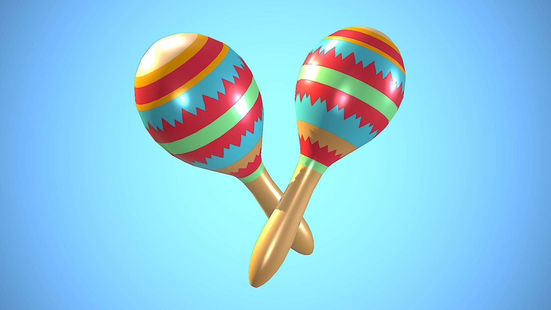 MARACA CARTOON STYLIZED REALISTIC Low-poly 3D model_10