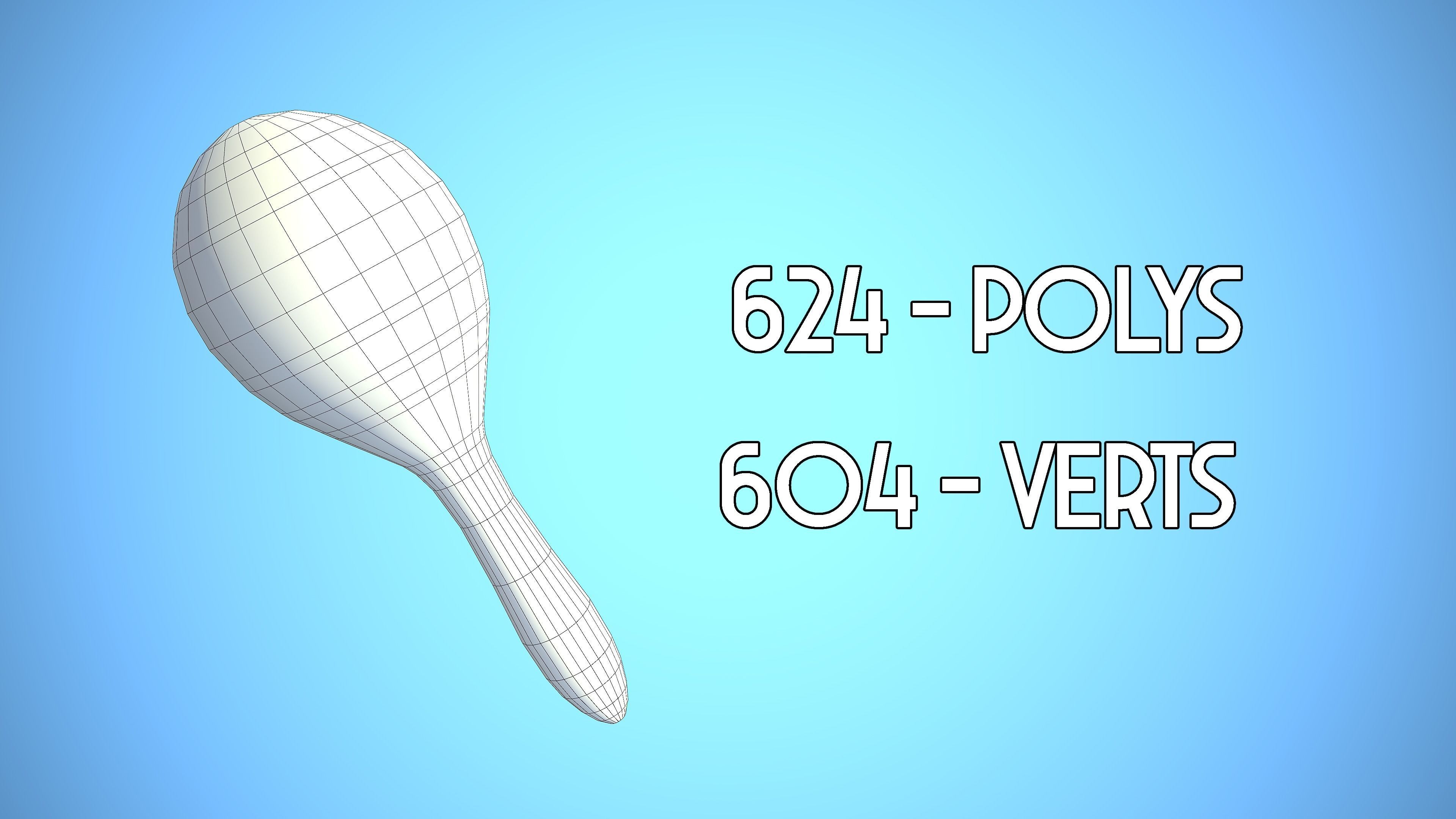 MARACA CARTOON STYLIZED REALISTIC Low-poly 3D model_4
