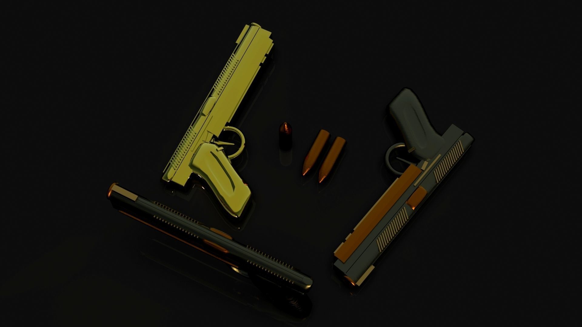Semi Automictic Pistol 3D model_5