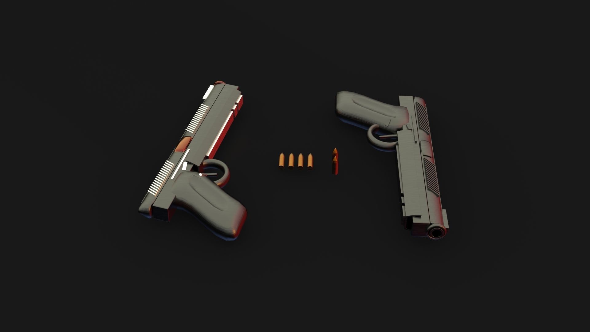 Semi Automictic Pistol 3D model_1