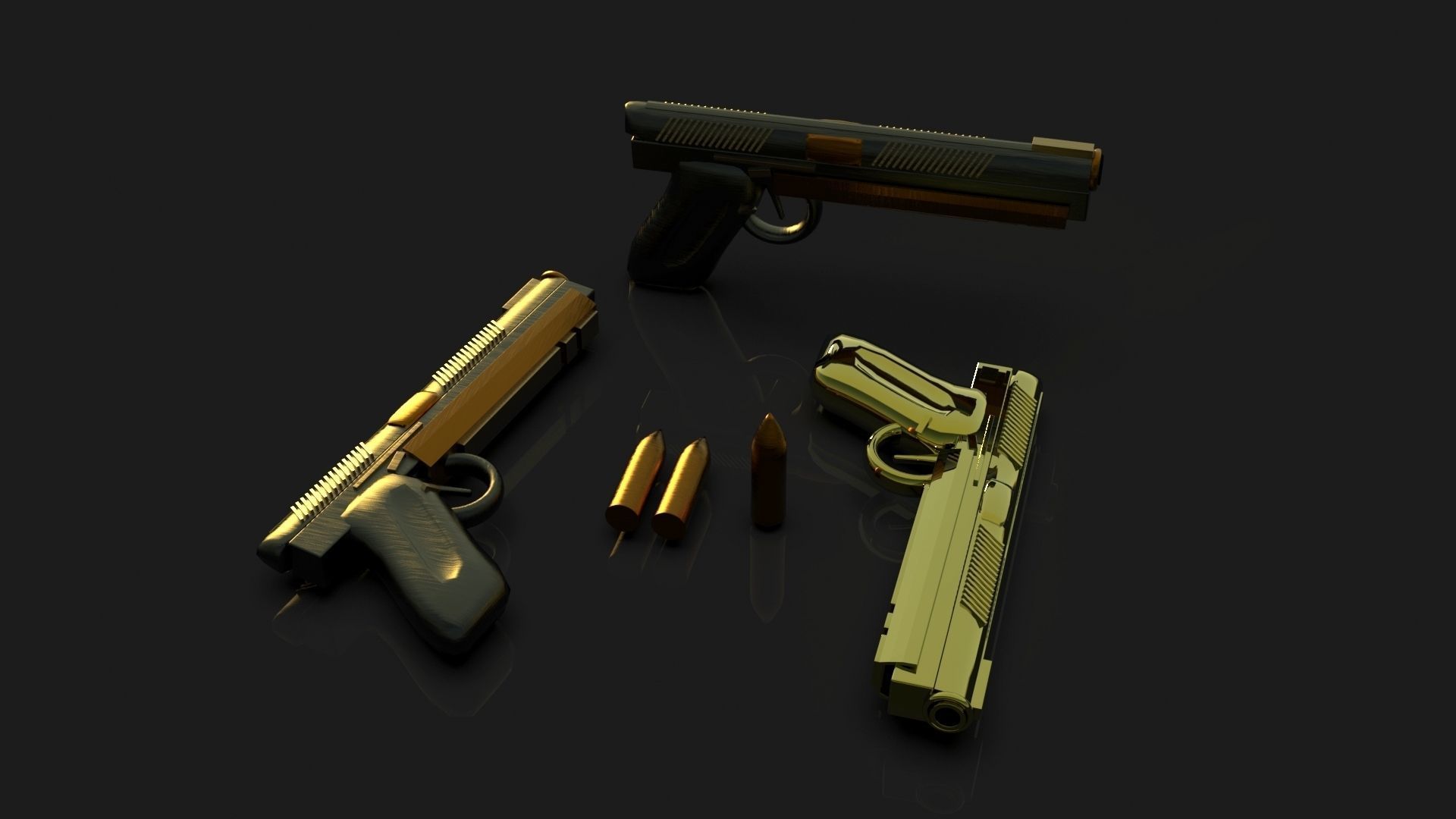 Semi Automictic Pistol 3D model_4
