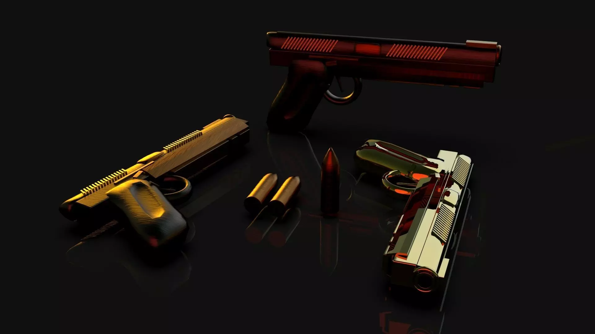 Semi Automictic Pistol 3D model_0