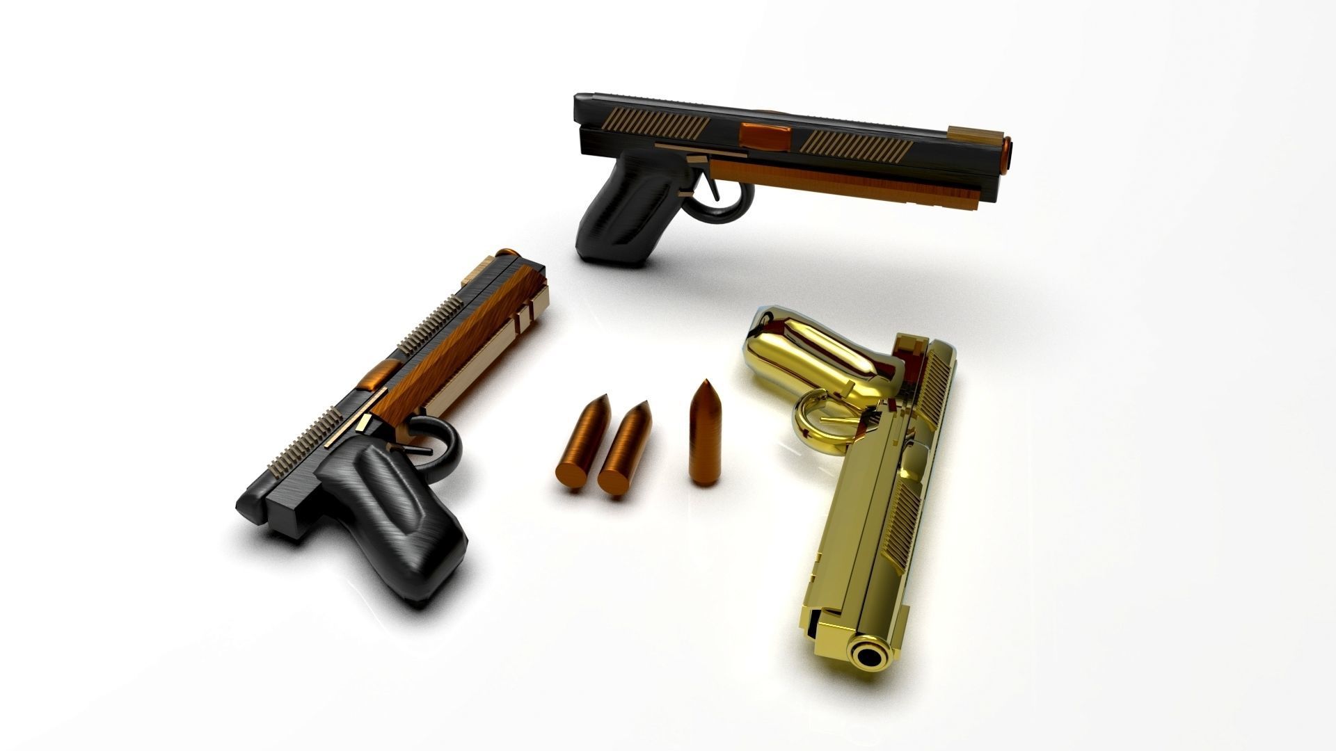 Semi Automictic Pistol 3D model_3