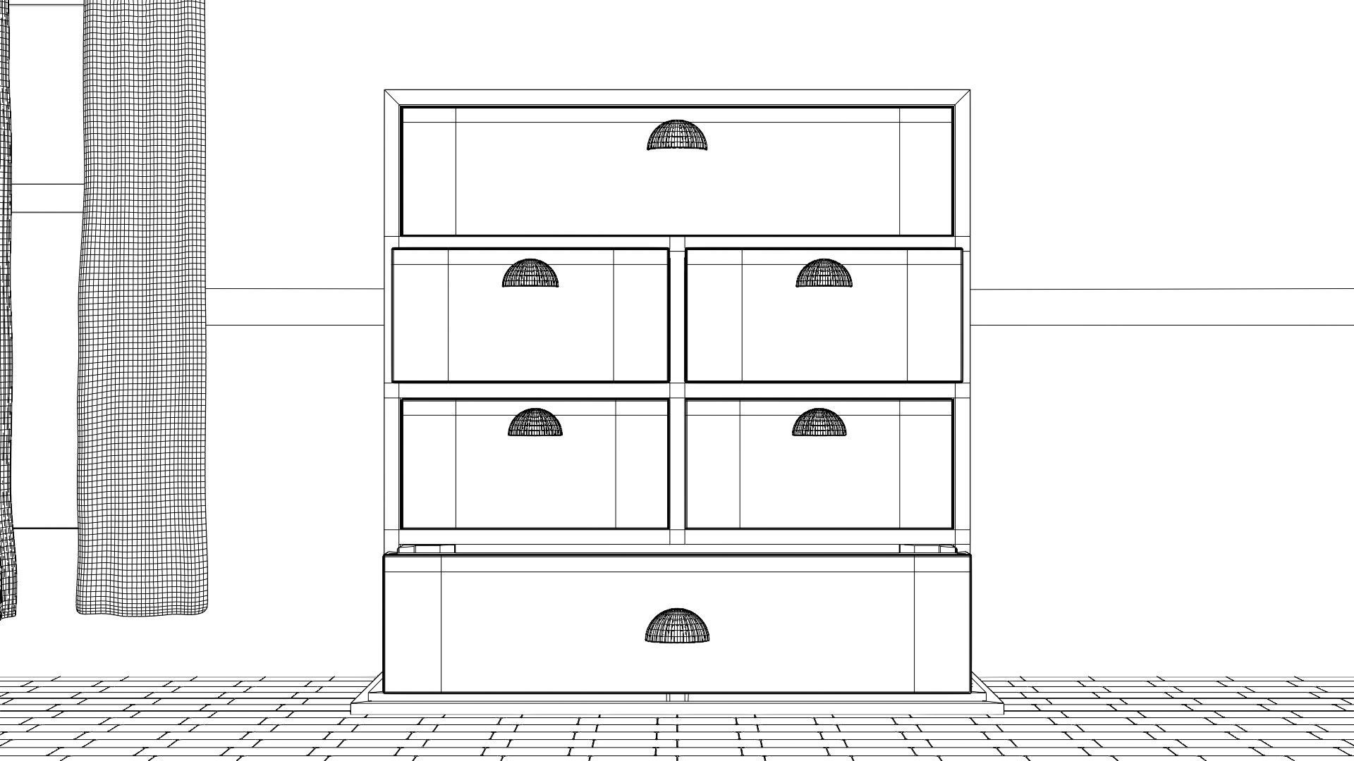 Cabinate for Clothes with multiple Drawer 3D Model Low-poly 3D model_8