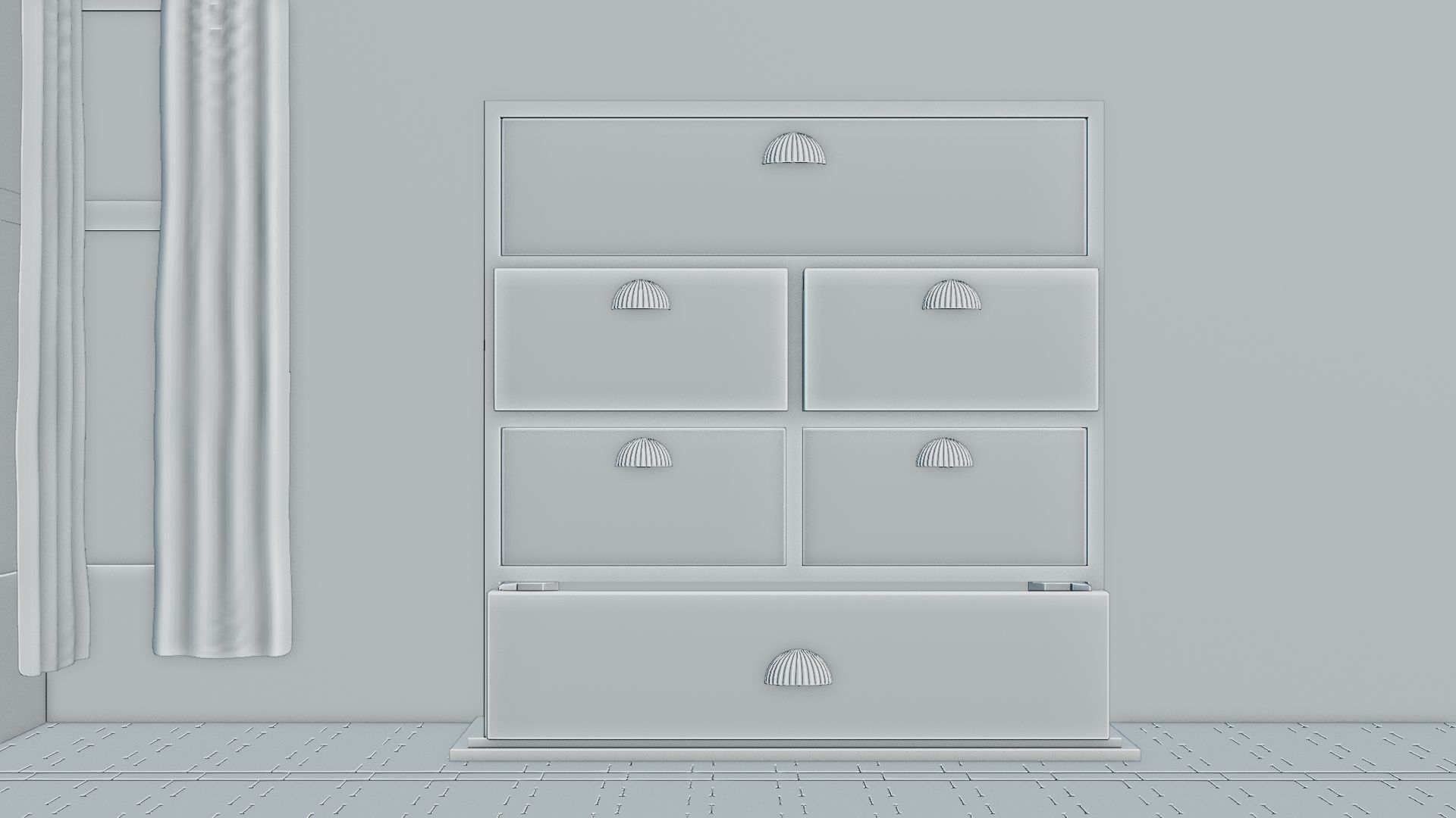 Cabinate for Clothes with multiple Drawer 3D Model Low-poly 3D model_6