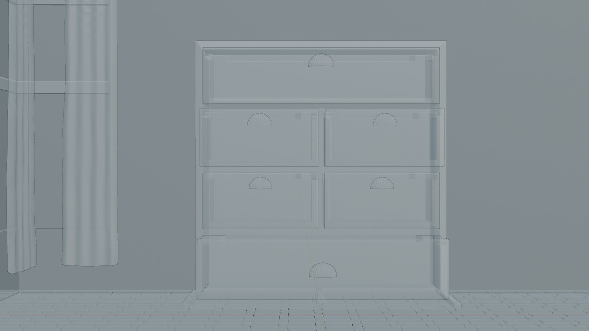 Cabinate for Clothes with multiple Drawer 3D Model Low-poly 3D model_7