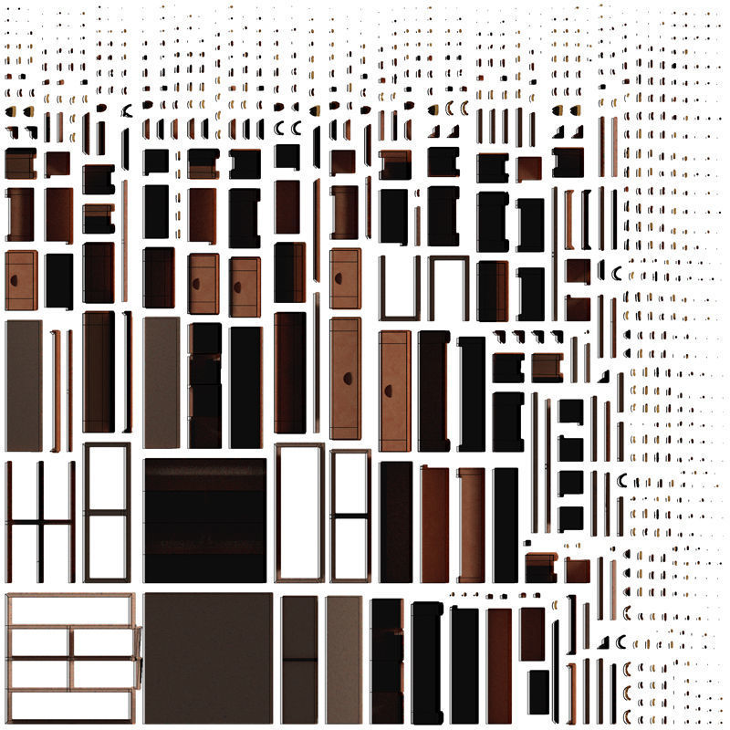 Cabinate for Clothes with multiple Drawer 3D Model Low-poly 3D model_9