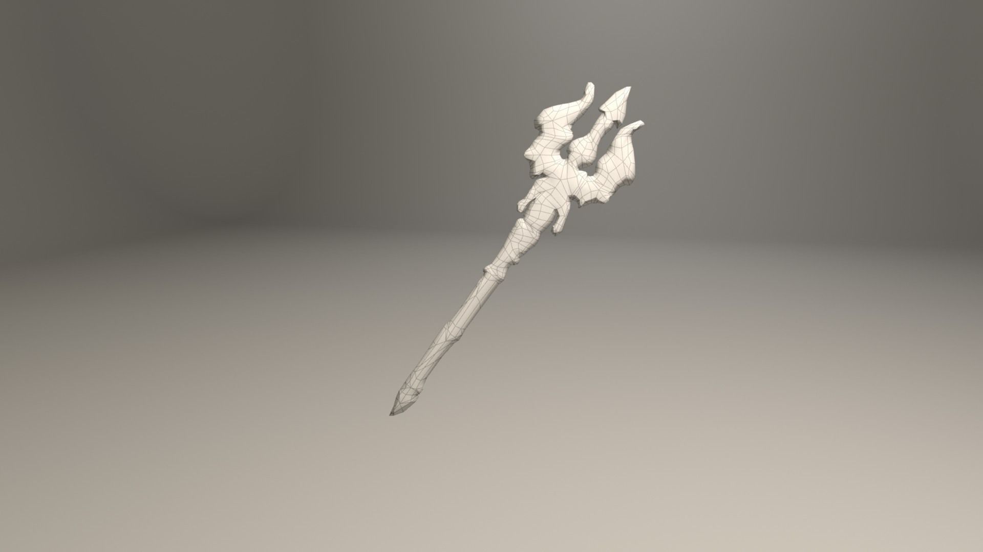 Devil trident Low-poly 3D model_8