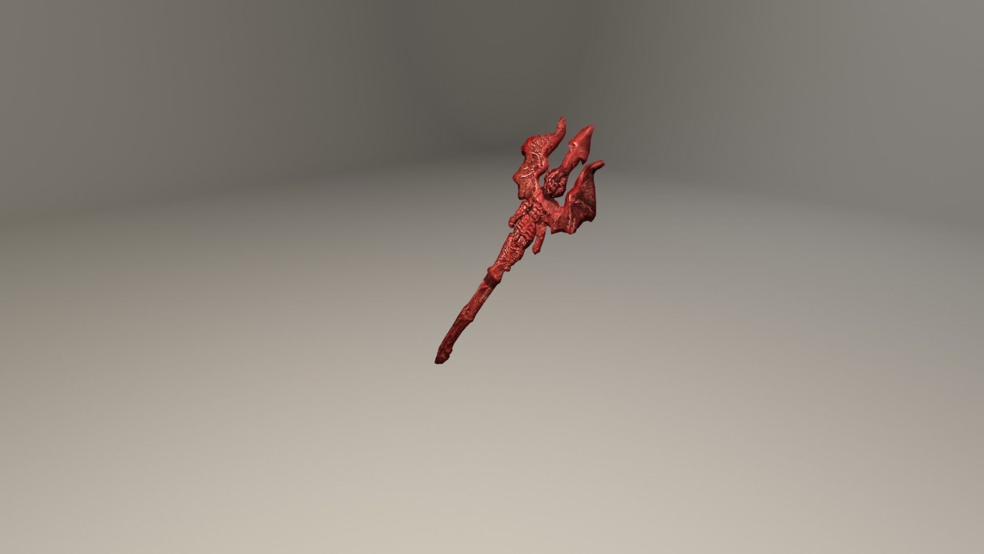 Devil trident Low-poly 3D model_6
