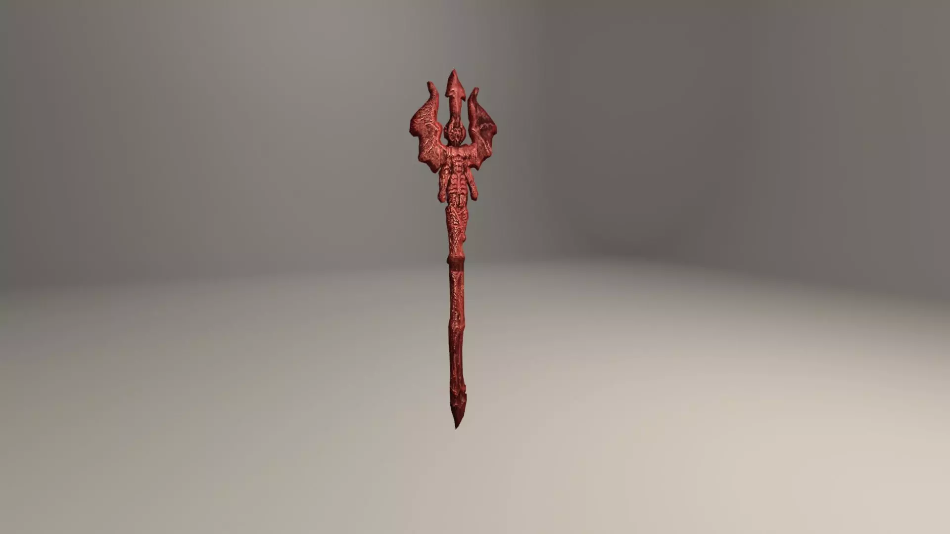 Devil trident Low-poly 3D model_0