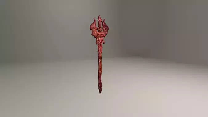 Devil trident Low-poly 3D model