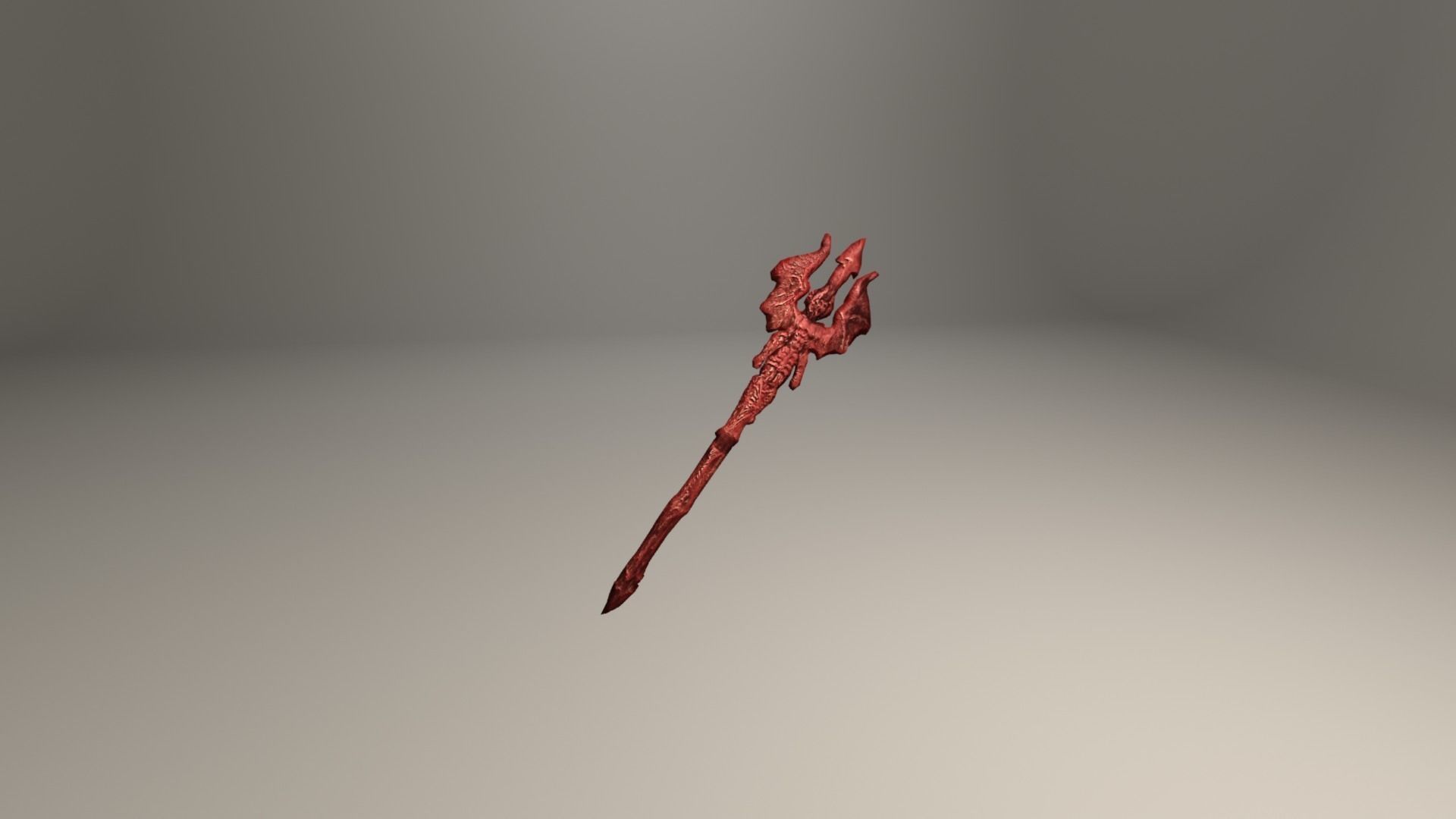 Devil trident Low-poly 3D model_1