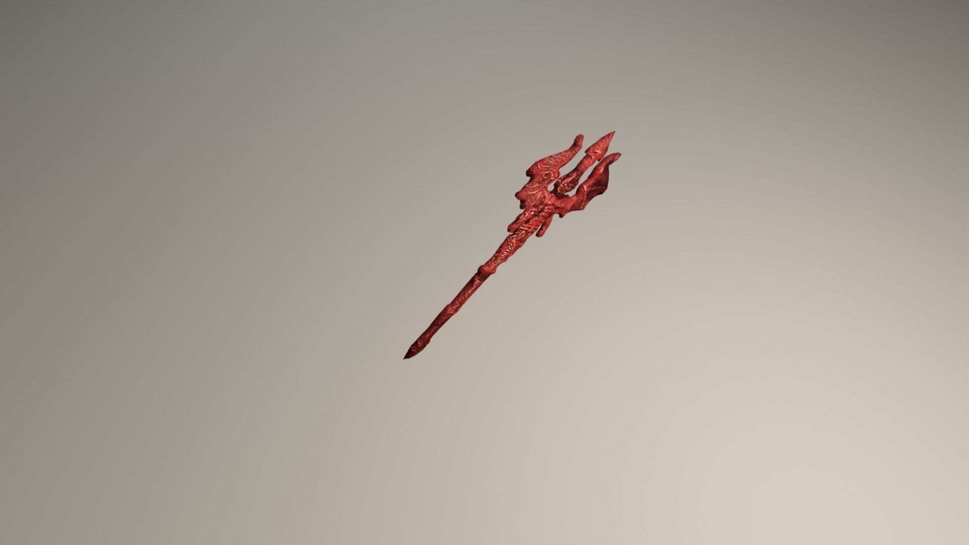 Devil trident Low-poly 3D model_5