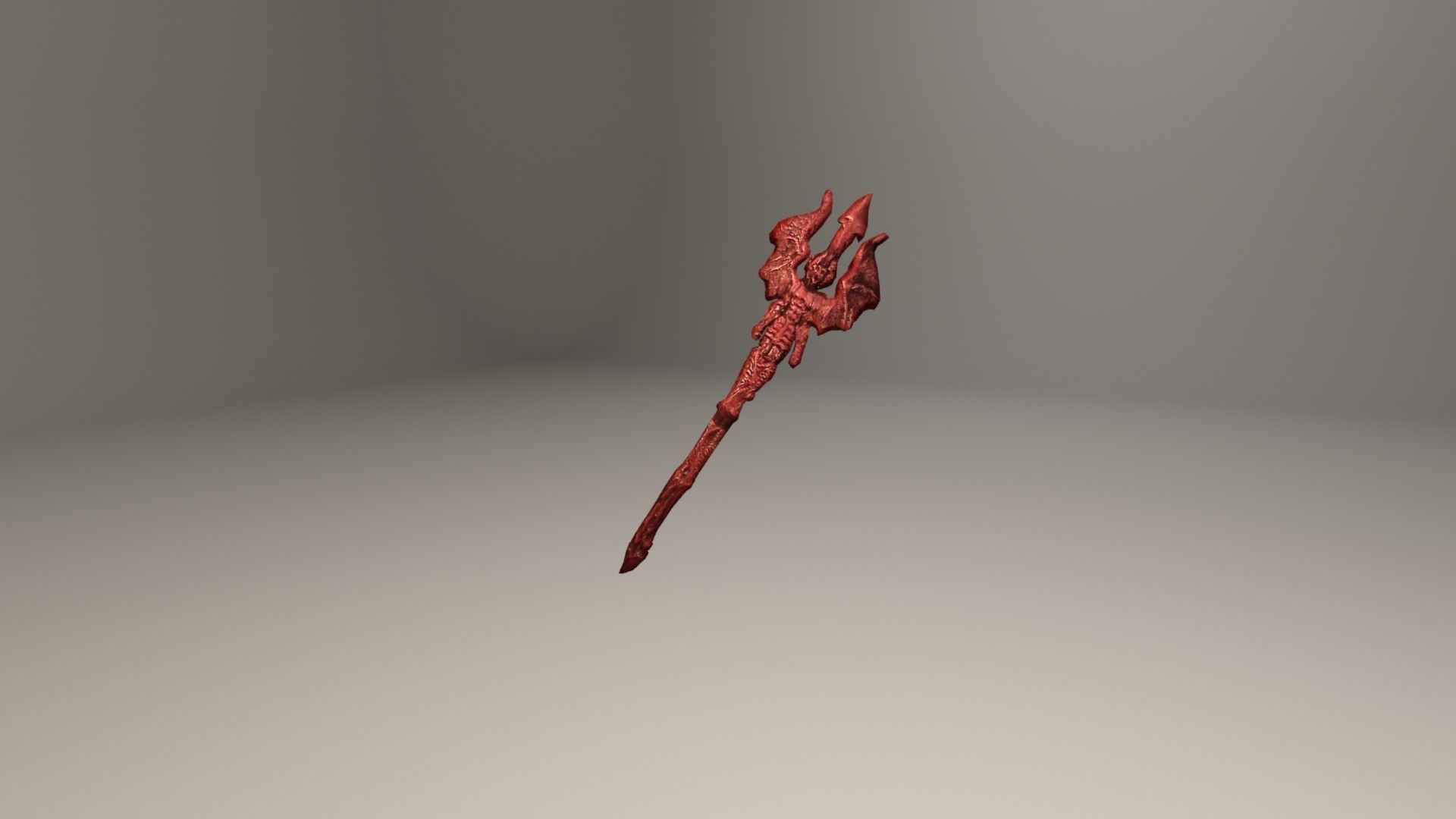 Devil trident Low-poly 3D model_2