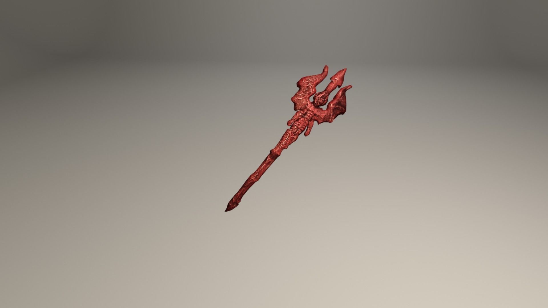 Devil trident Low-poly 3D model_4