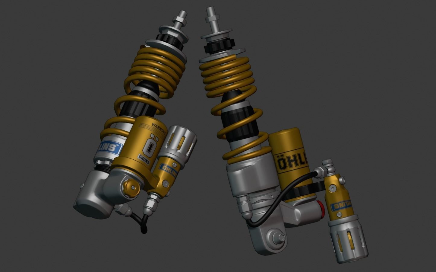 Ohlin Double Shock for Vespa Sprint Low-poly 3D model_1