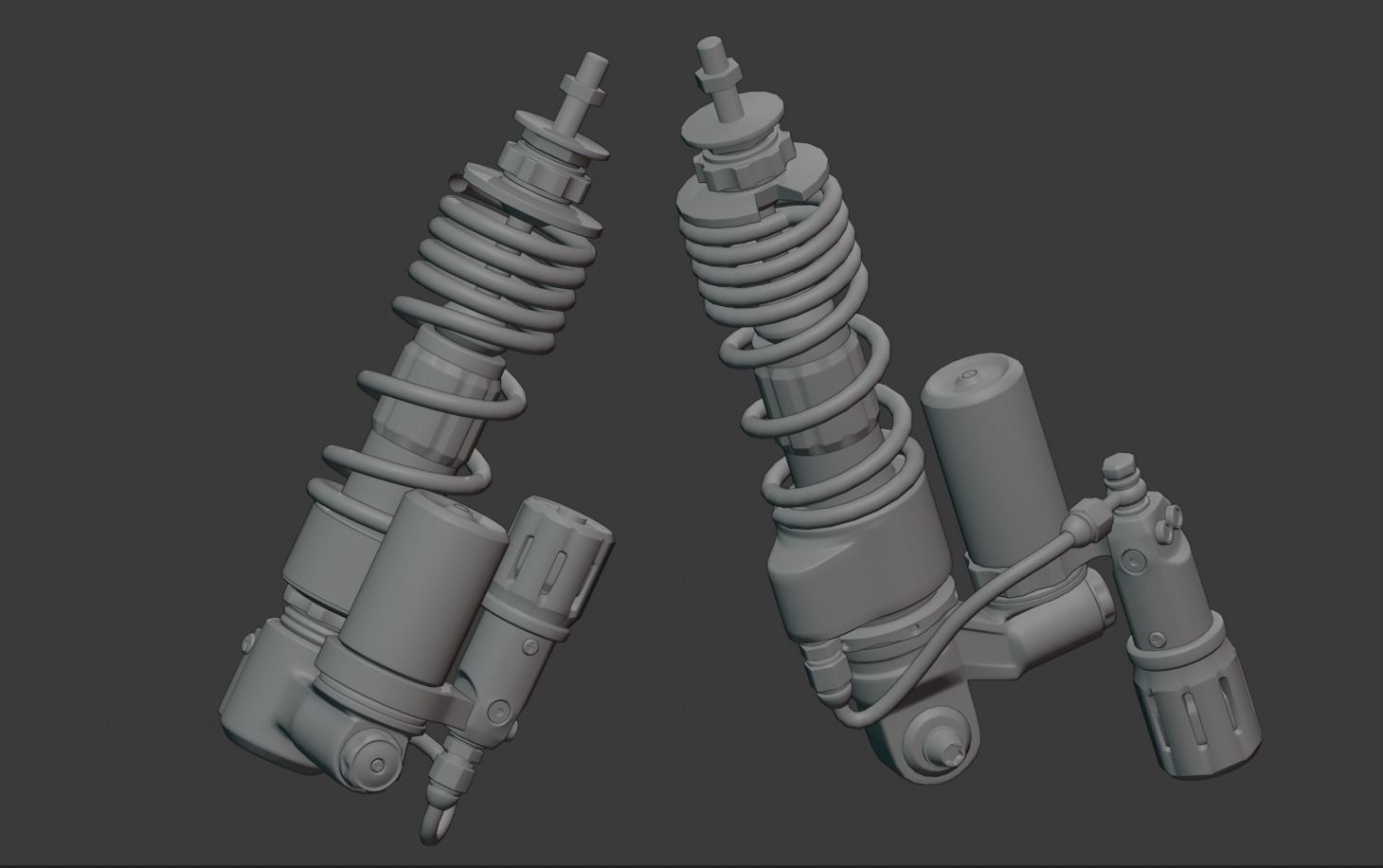 Ohlin Double Shock for Vespa Sprint Low-poly 3D model_4
