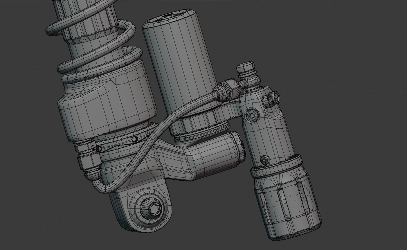 Ohlin Double Shock for Vespa Sprint Low-poly 3D model_5