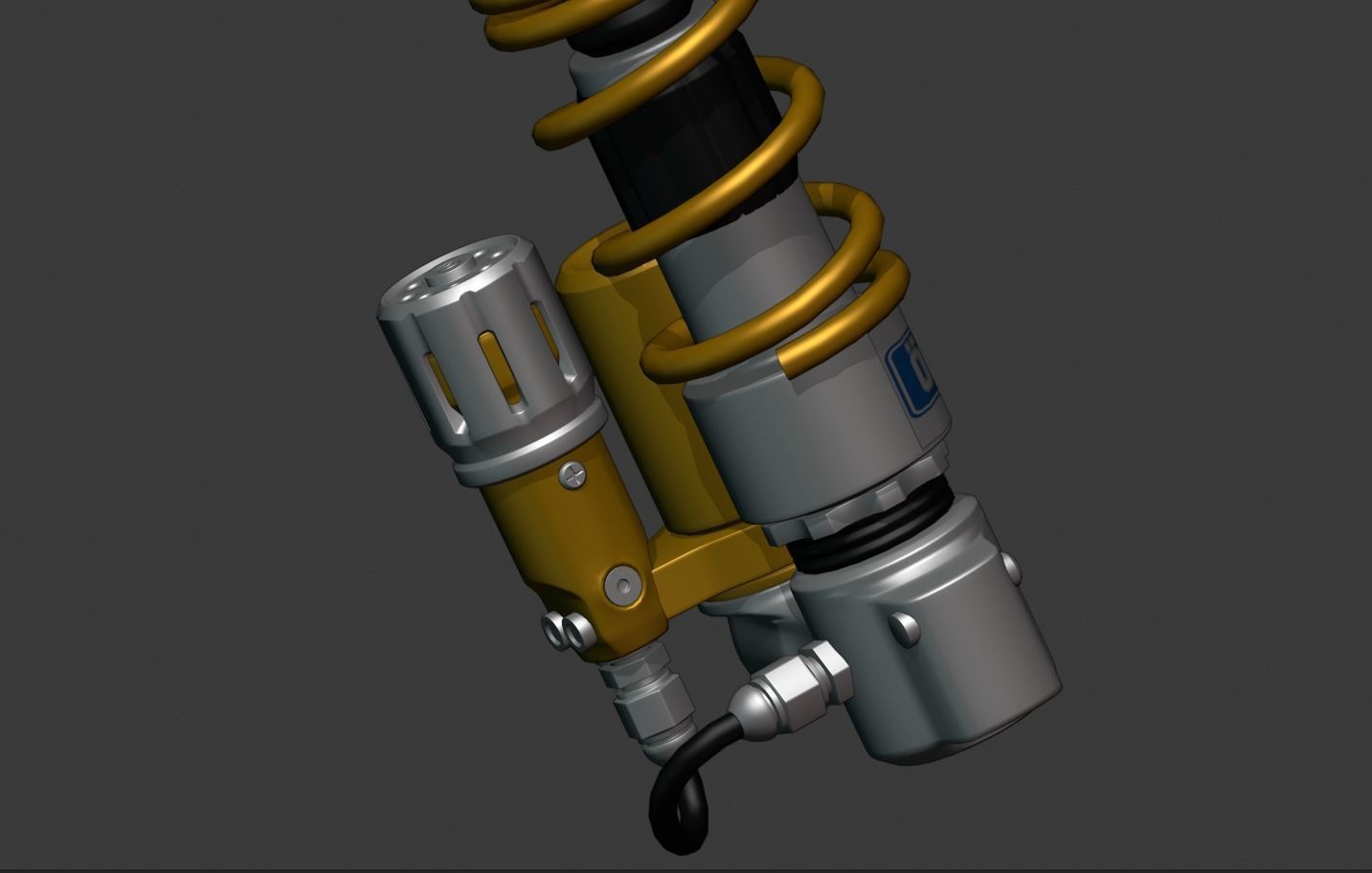 Ohlin Double Shock for Vespa Sprint Low-poly 3D model_7