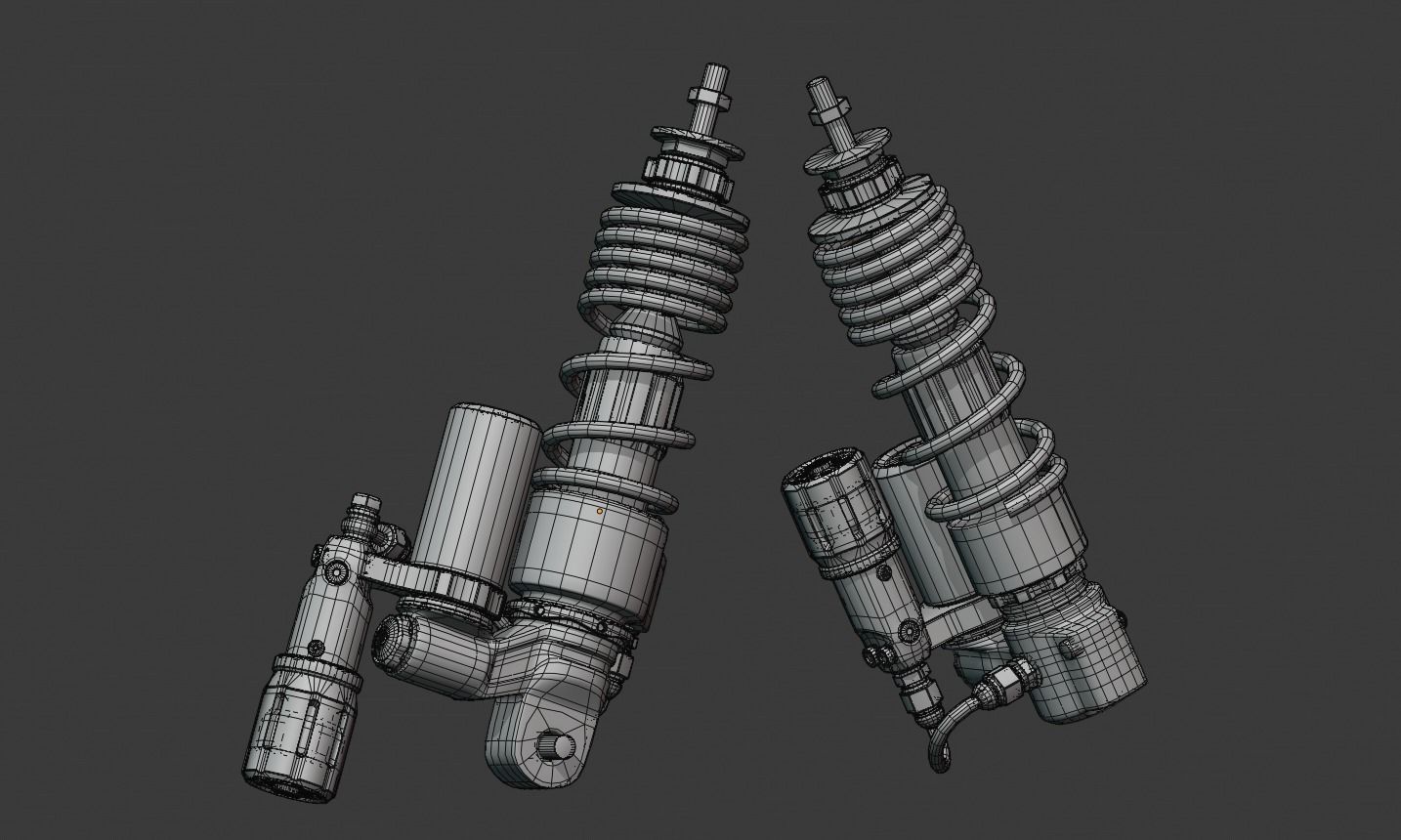 Ohlin Double Shock for Vespa Sprint Low-poly 3D model_6