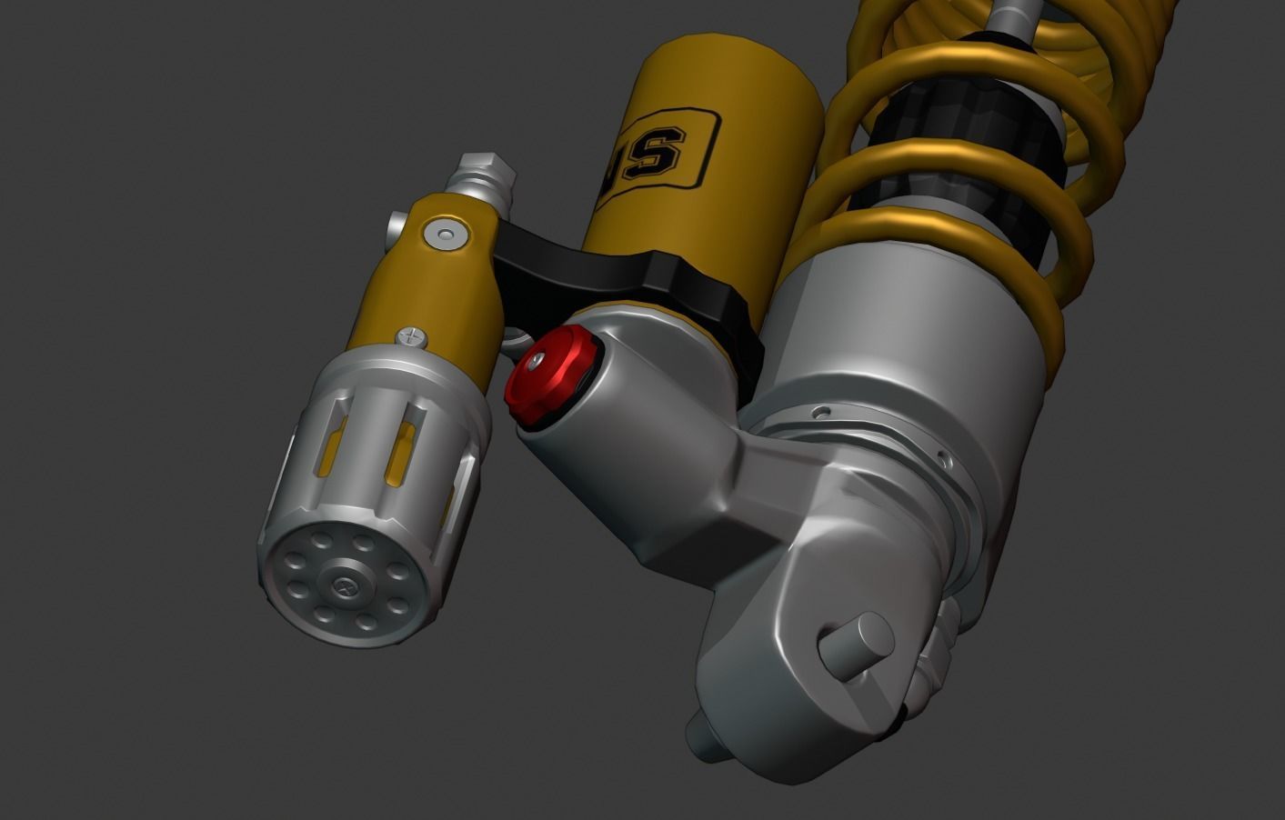 Ohlin Double Shock for Vespa Sprint Low-poly 3D model_9