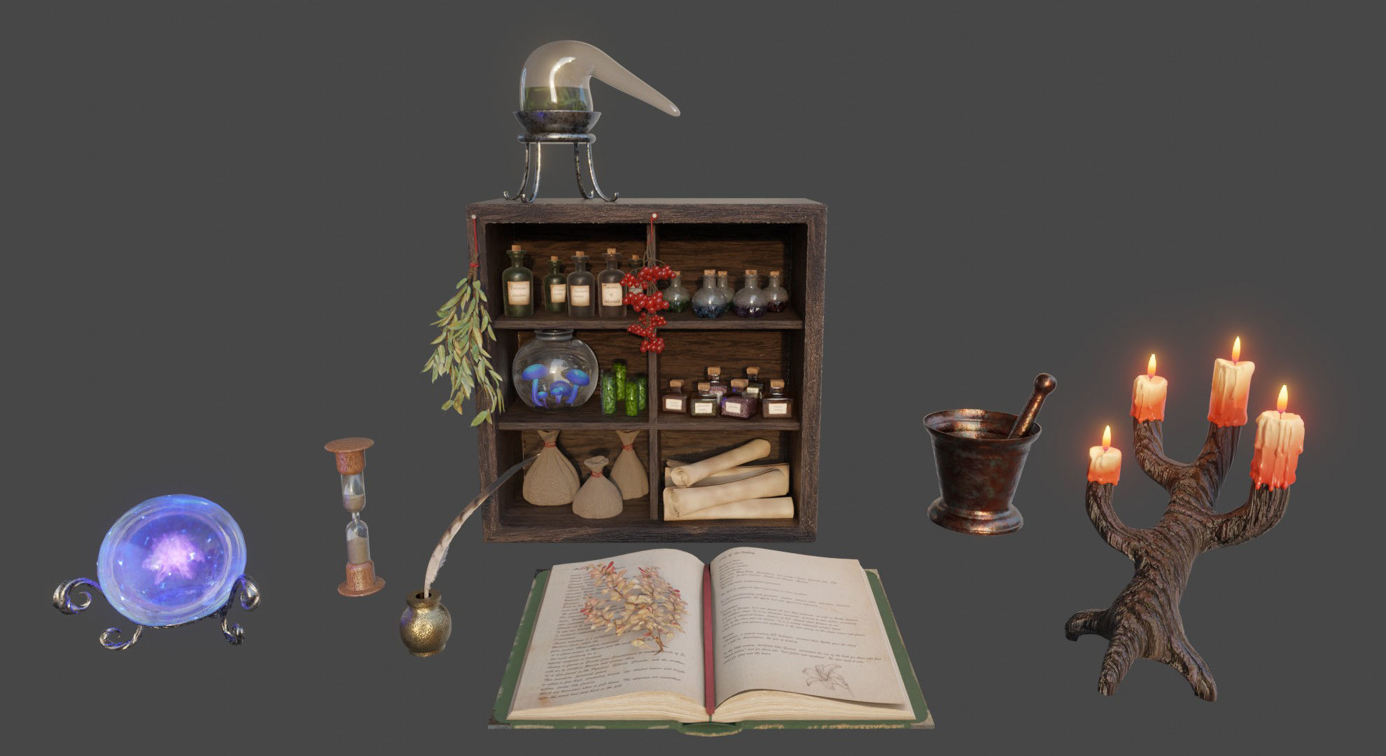 Alchemy set 3D model_1
