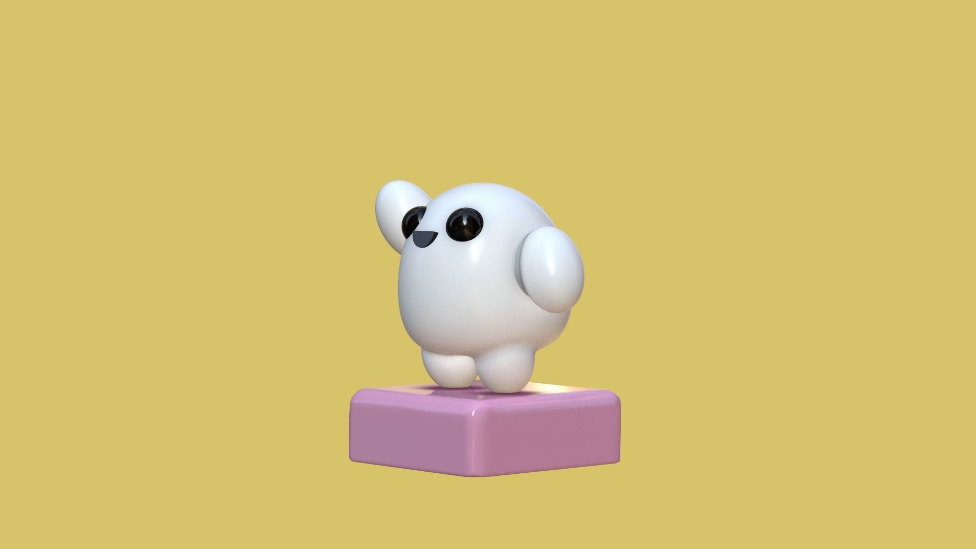 cute statue character marshmallows  3D print model_2