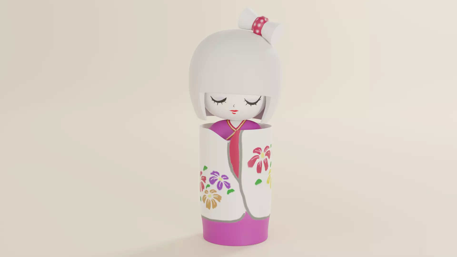 Japanese Kokeshi doll 3D model 3D model