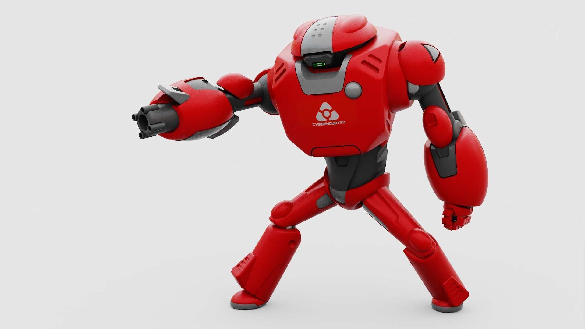 BATTLE DROID XZERON RIGGED 3D model_13