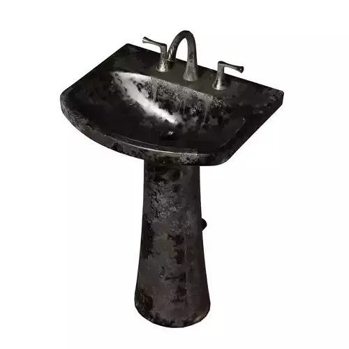 Rusted Metallic Pedestal Sink
