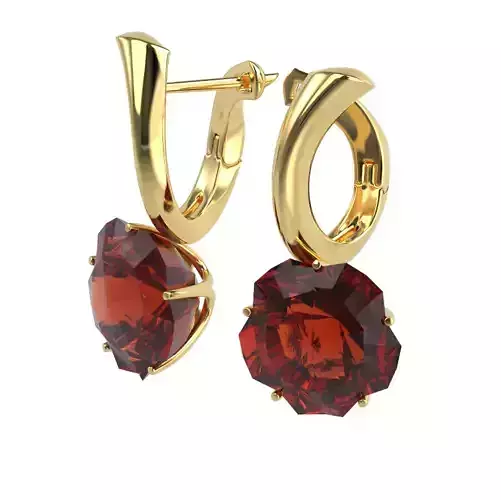 101209 ER earrings with flower and five pins