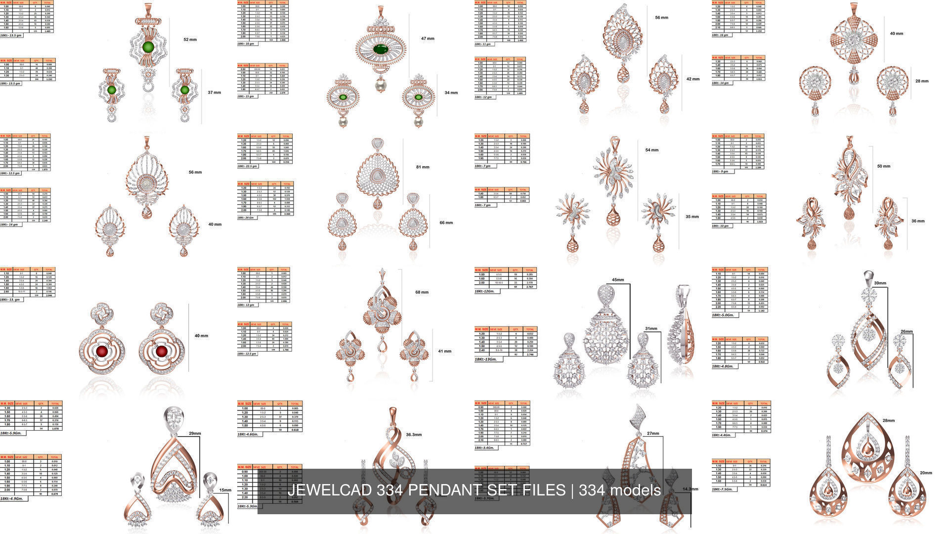 JEWELCAD 334 PENDANT SET FILES 3D Model Collection_9