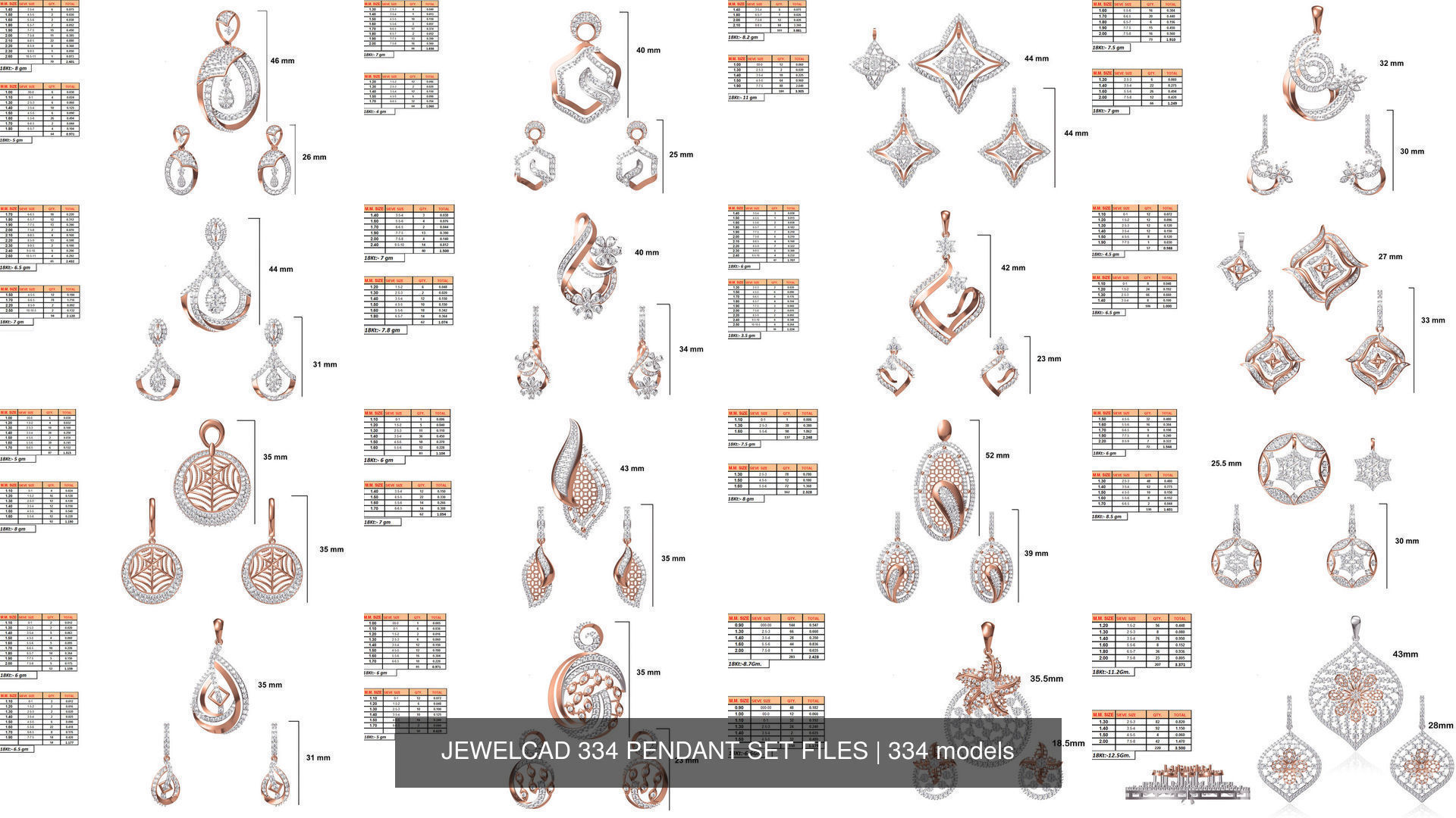 JEWELCAD 334 PENDANT SET FILES 3D Model Collection_34