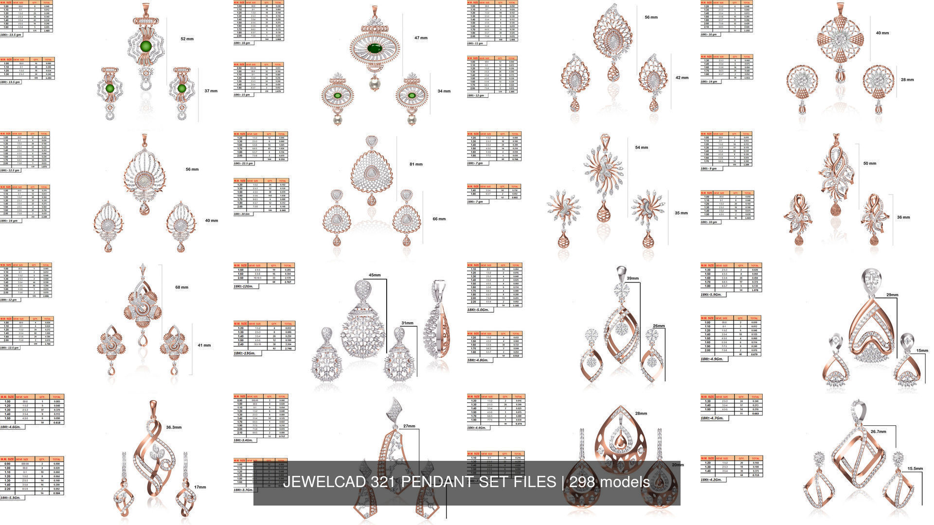 JEWELCAD 334 PENDANT SET FILES 3D Model Collection_8