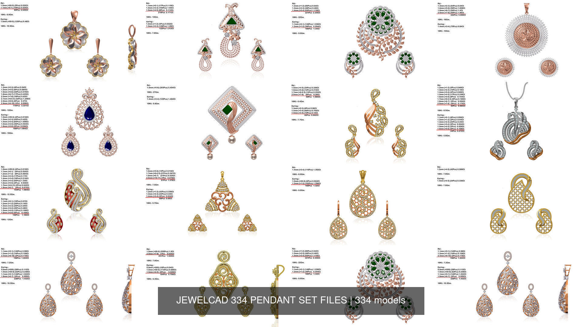 JEWELCAD 334 PENDANT SET FILES 3D Model Collection_61