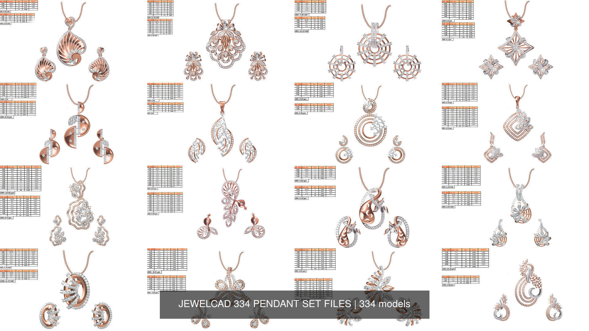 JEWELCAD 334 PENDANT SET FILES 3D Model Collection_1