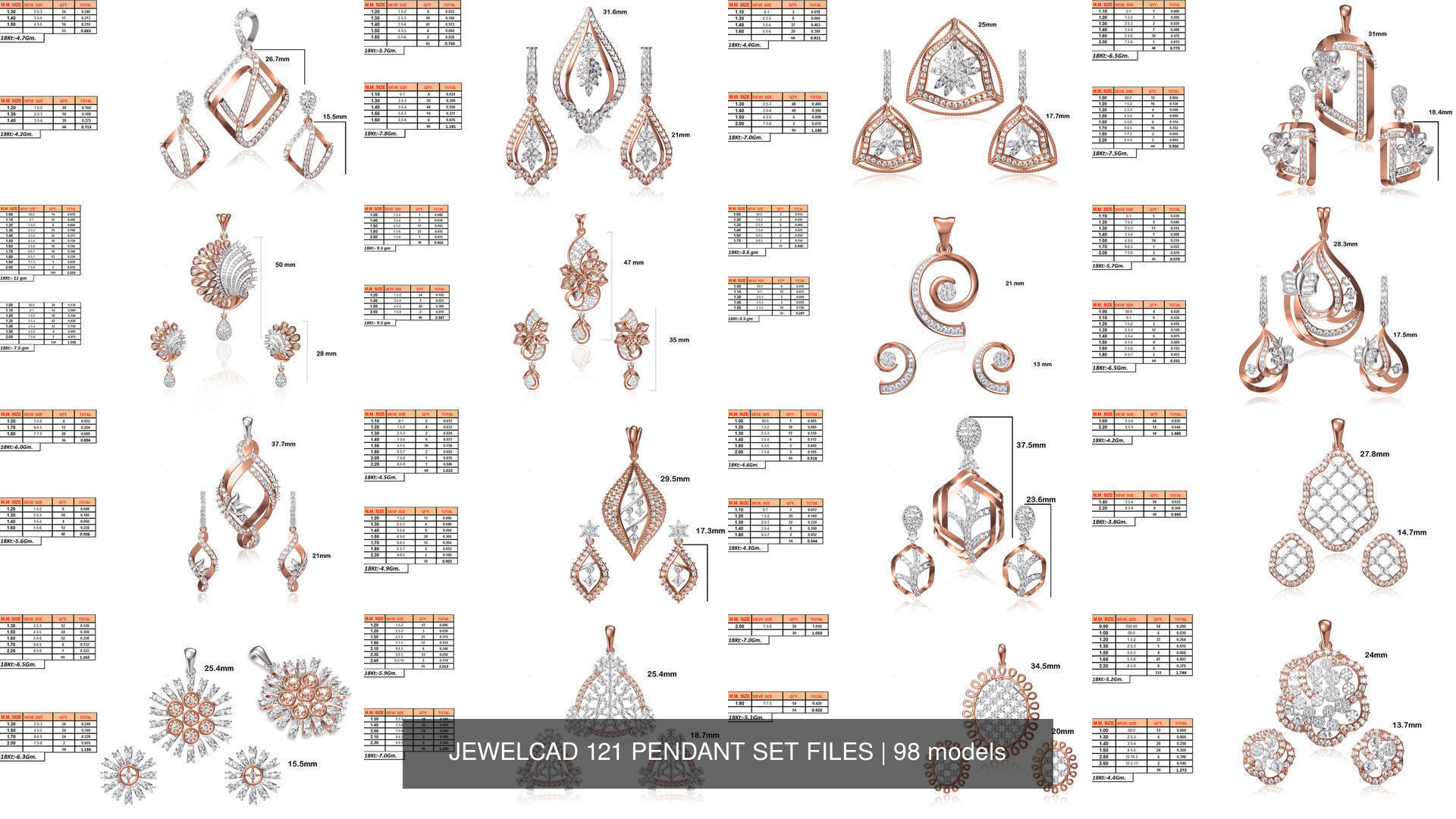JEWELCAD 334 PENDANT SET FILES 3D Model Collection_3