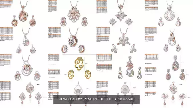 JEWELCAD 334 PENDANT SET FILES 3D Model Collection