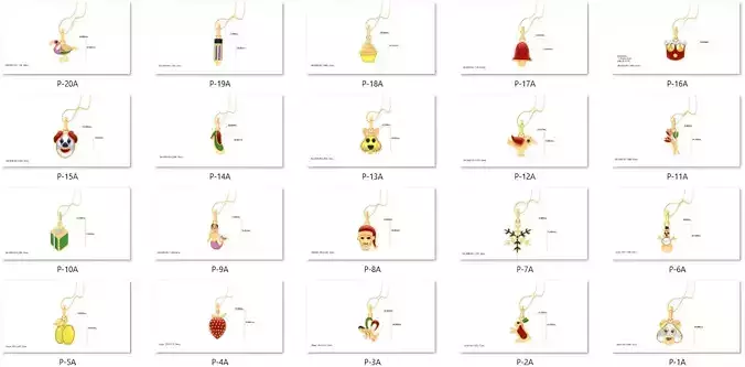 382 Diamond Charm Kids Pendant Pack 3D print model